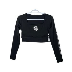 NWT DARC SPORT Jade Energy Long Sleeve Square Neck Top in Black